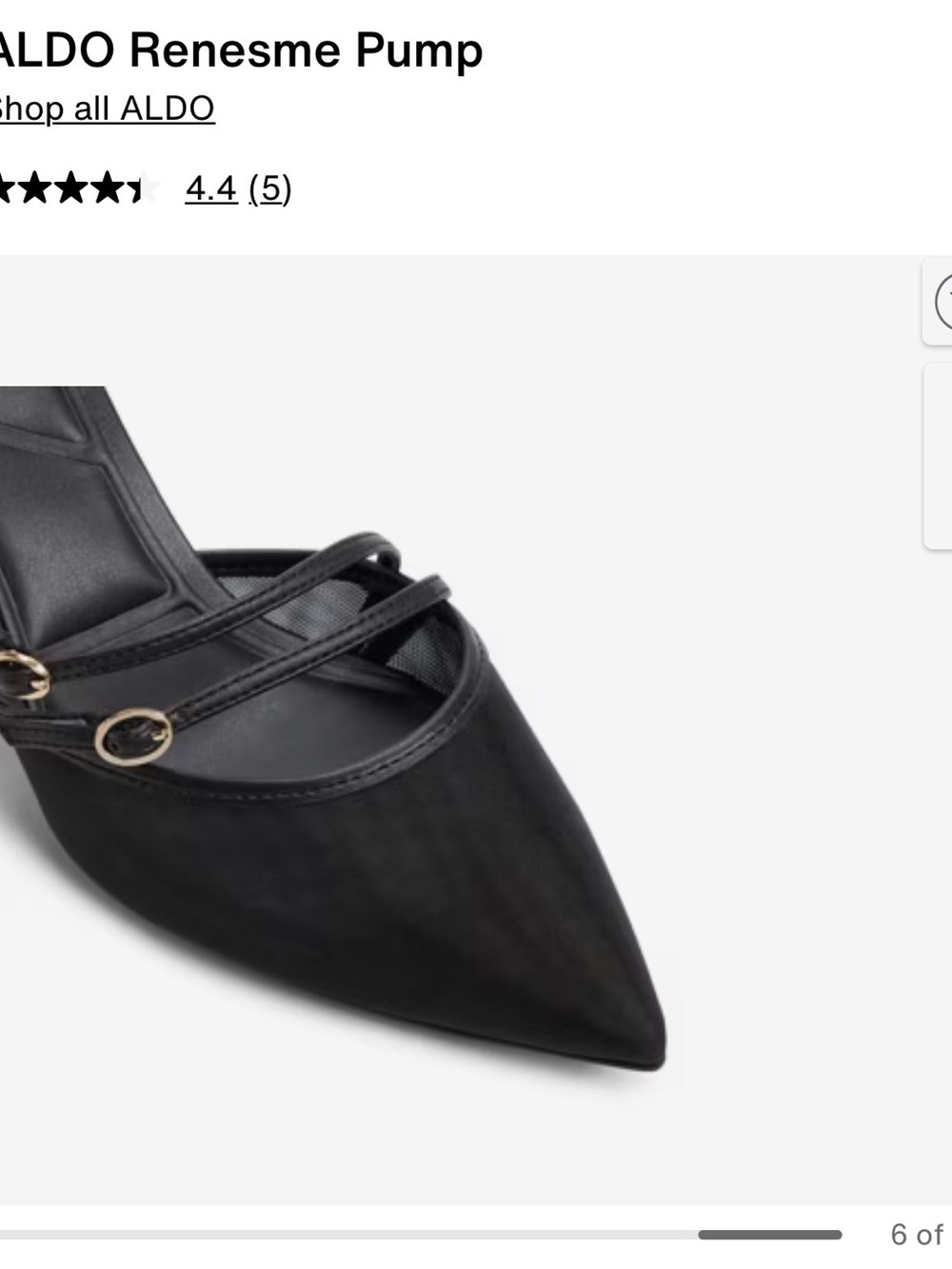 Aldo Renesme Black Pointed Toe Slingback Heel - Picture 3 of 5